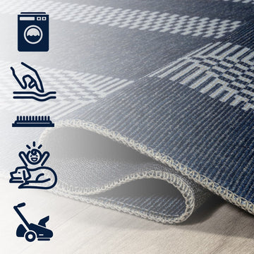 Nautisk Trellis Stripe Machine-washable Area Rug
